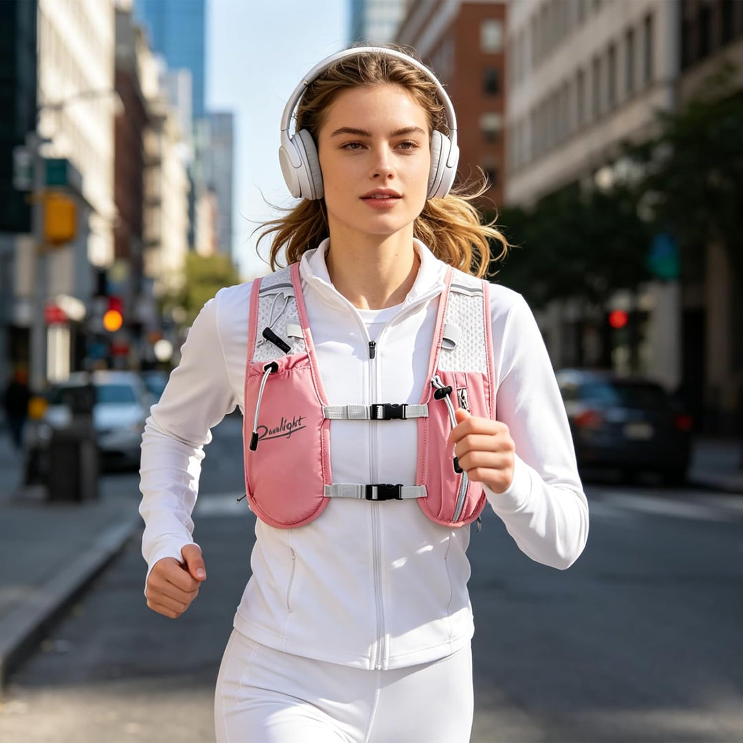 Runlight Laufweste für Damen und Herren,Verstellbare Brustgurte, Trinkweste Laufen mit 1500ml Wasser