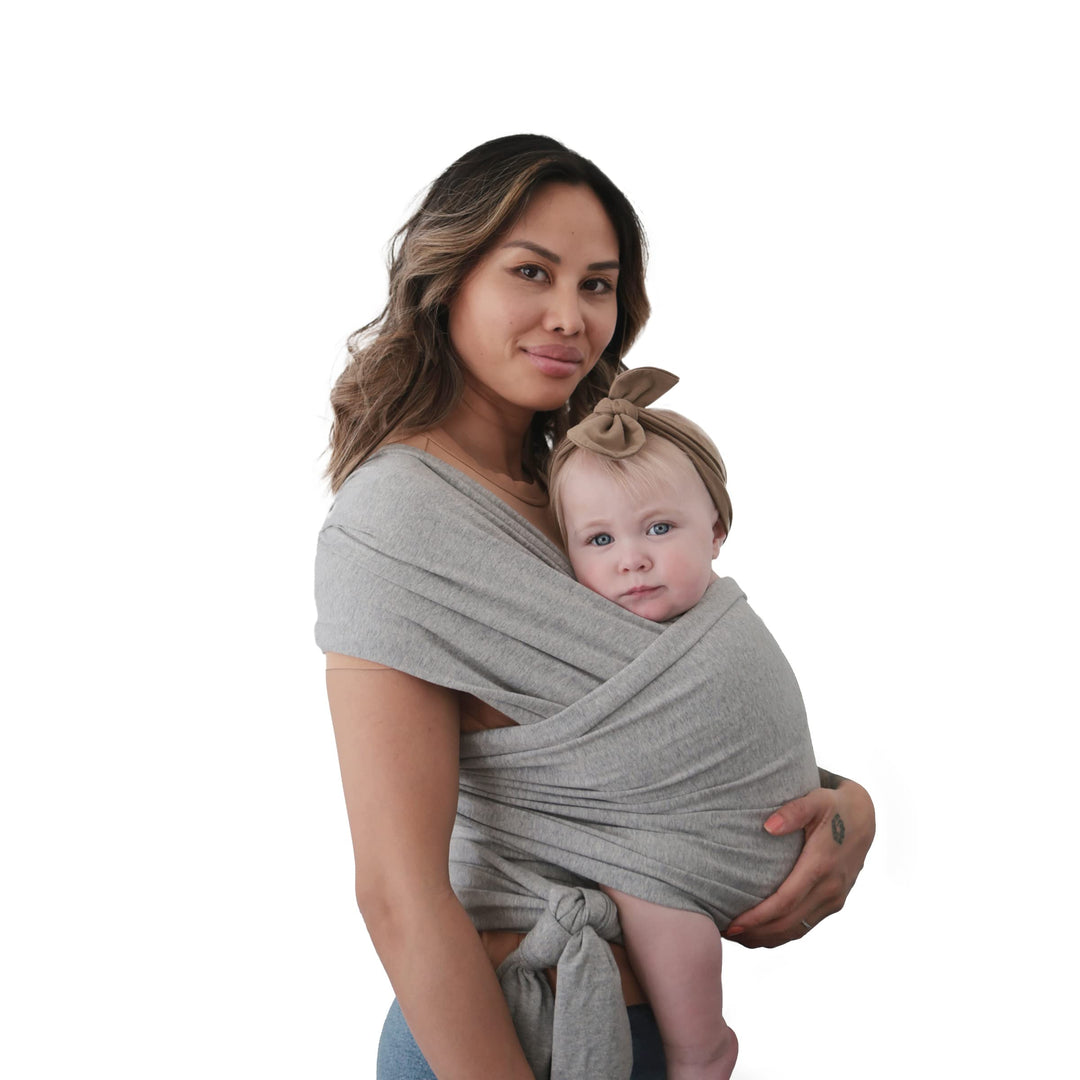 Mushie Tragetuch für Neugeborene & Babys | 100% Bio-Baumwolle | Mit einer integrierten Tasche | von