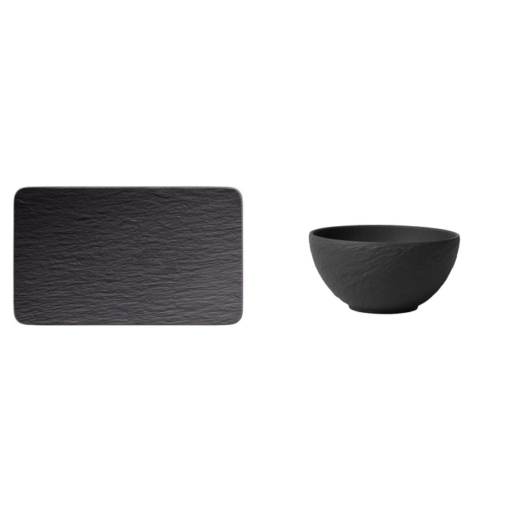 Villeroy & Boch - Manufacture Rock Multifunkionsteller rechteckig, schwarz Manufacture Rock Schale,