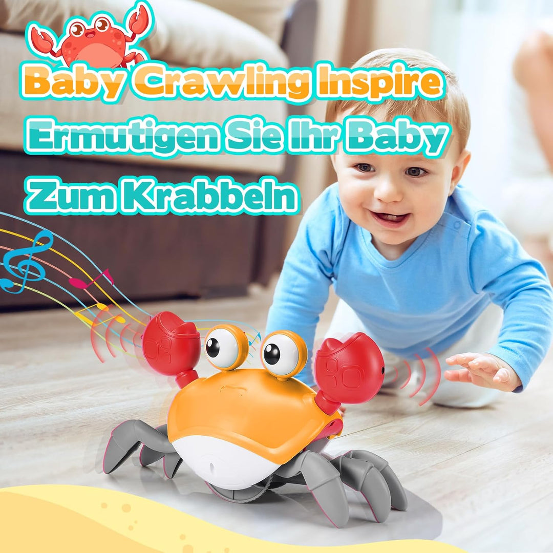 Montessori Baby Spielzeug 6-12 Monate, Krabbelnde Krabbe 1-4 Jahre Mädchen Geschenk, Krabbelspielzeu