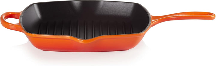 LE CREUSET Signature Gusseisen-Grillpfanne, Quadratisch, 26 cm, Für alle Herdarten inkl. Induktion g