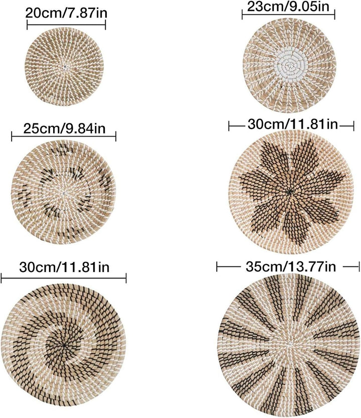 5PCS Woven Basket Wall Decor – Hangings Wall Basket Dekoration – Rattan Wall Decor – Wicker Wall Art