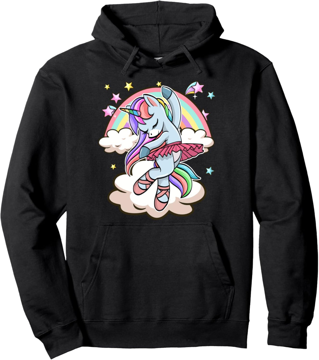 Magisches Einhorn Bunte Regenbogentänzerin Tanzen Ballet Pullover Hoodie
