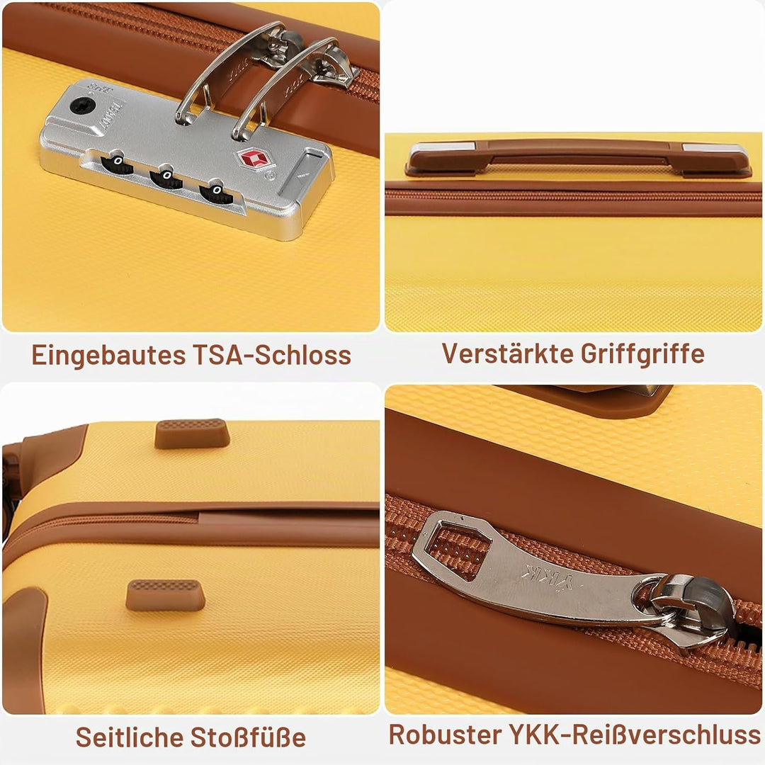 KONO Koffer Trolley Gross Hartschalenkoffer Reisekofferset Koffer Kofferset Gepäck Rollkoffer Schlos