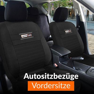 Upgrade4cars Auto-Sitzbezüge Vordersitze Schwarz | Auto-Sitzbezug Set Universal | Auto-Schonbezüge f