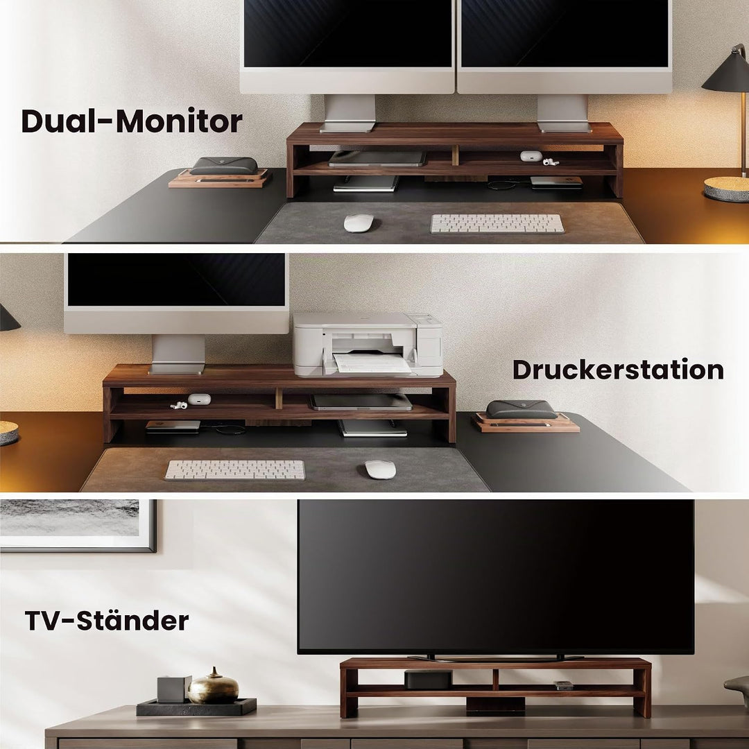 Fenge Dual Monitorständer Riser 2 Etagen Bildschirmständer für Computer PC Laptop Drucker TV, Schrei