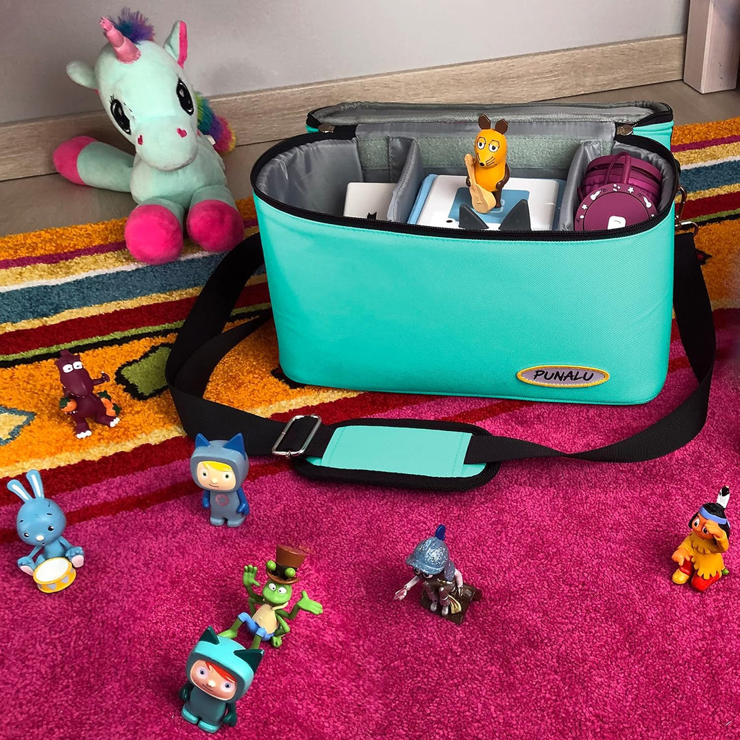 PUNALU grosse Tasche für Toniebox, Platz für 68 Tonie Hörfiguren, Toniebox Tasche (türkis), Türkis