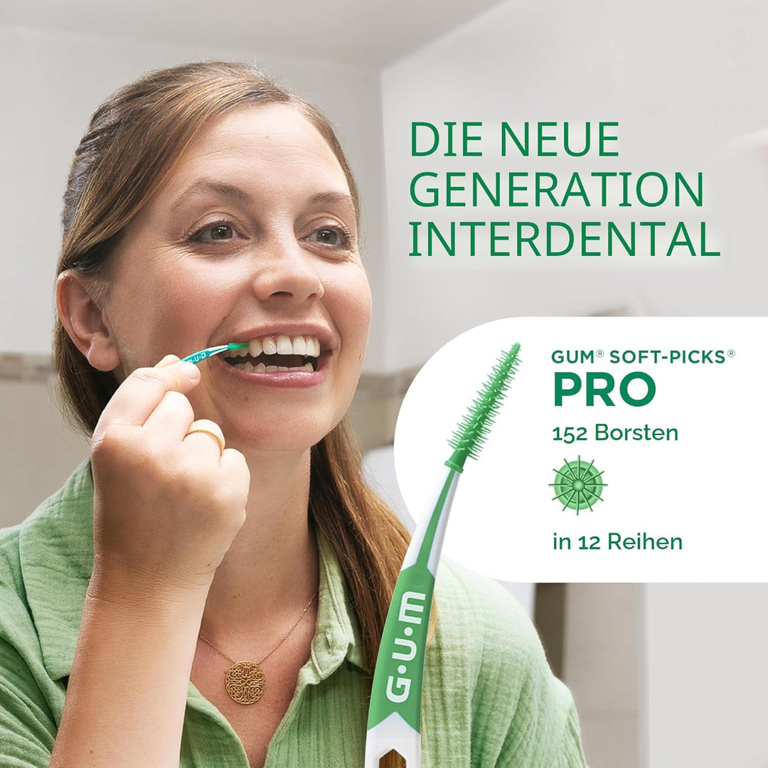 GUM SOFT-PICKS PRO Interdentalreiniger | gebogene Form für leichten Zugang zu schwer zugänglichen St
