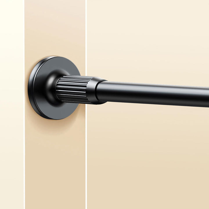 GOLDION Gardinenstange Multifunktionale Teleskopstange ohne Bohren 115-265cm Matt Schwarz Ausziehbar