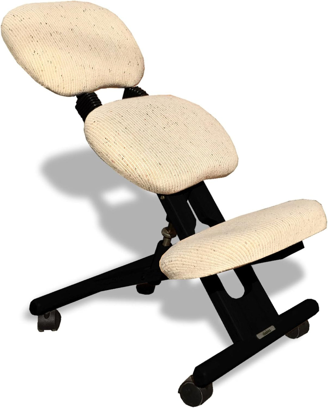 cinius Ergonomischer Stuhl Orthopädischer Kniestuhl mit Rücken Computerstuhl Kniehocker Stoff Schwar