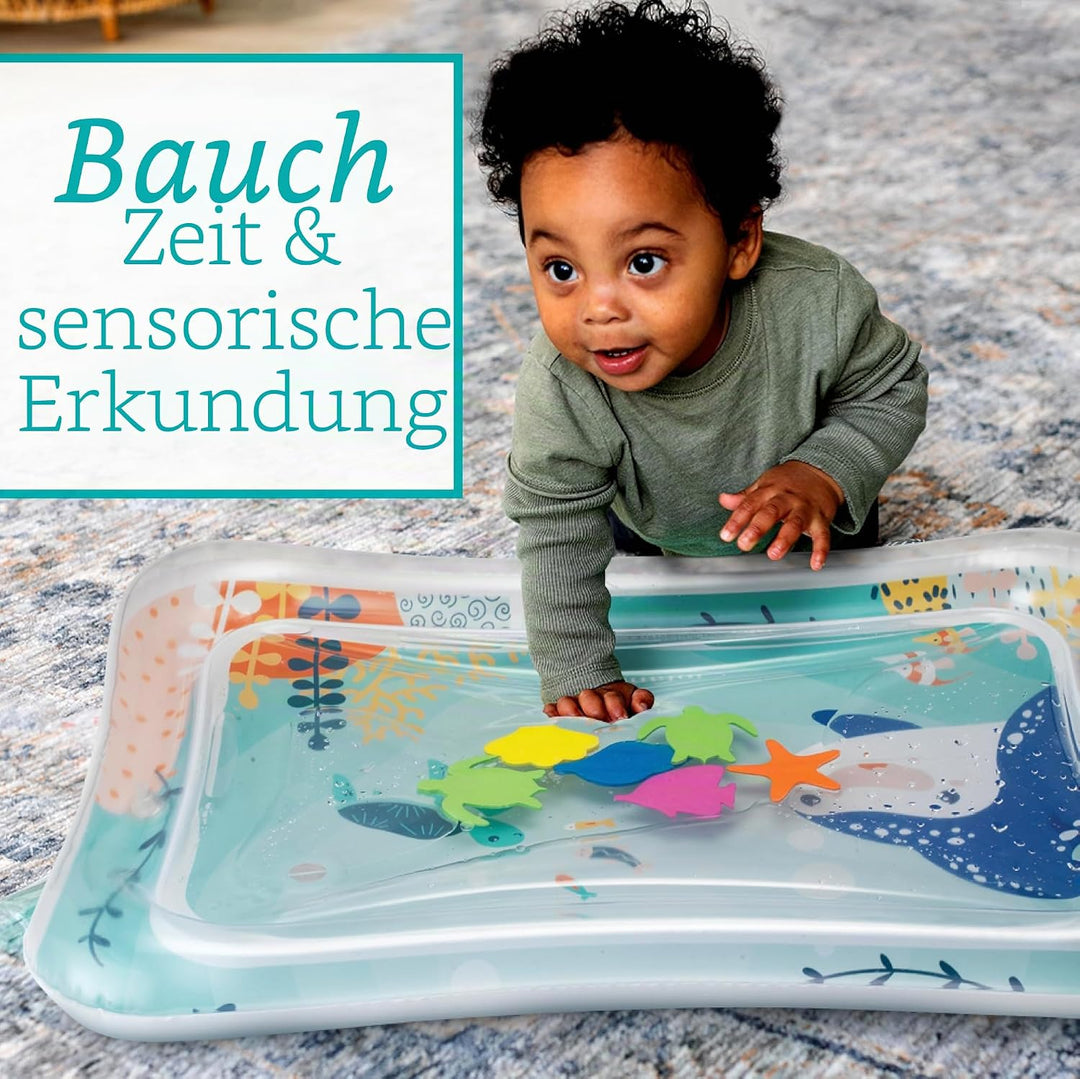 Infantino Jumbo Pat & Play Wassermatte, Wassermatte mit Meeresmotiven, schmutzfreies Wasserspiel für