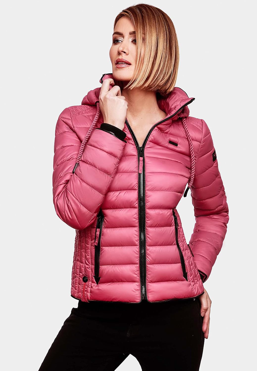 Navahoo Damen leichte Übergangsjacke Steppjacke mit Kapuze Lulana XS-XXL XS Berry, XS Berry