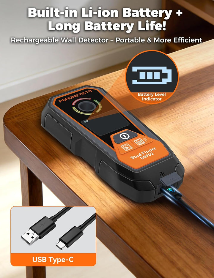 DSF02 6-in-1 Multifunktional Leitungssucher Ortungsgerät Wandscanner – Detektiert Holzbalken, Eisen-