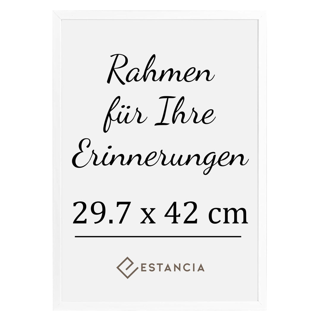 Estancia Bilderrahmen A3 Weiss | Bilderrahmen 29,7x42 cm mit Bruchsicherem Plexi-Glas | Moderner Por