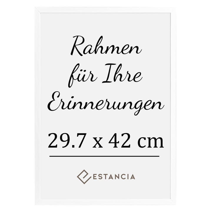 Estancia Bilderrahmen A3 Weiss | Bilderrahmen 29,7x42 cm mit Bruchsicherem Plexi-Glas | Moderner Por