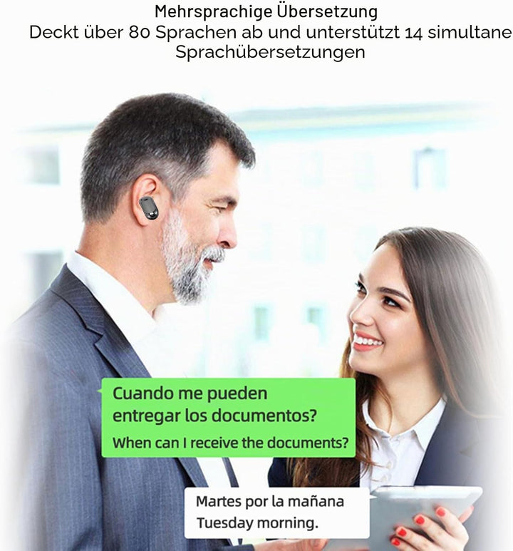 Q16 Pro Bluetooth -Übersetzer -Ohrhörer, Echtzeit -Online -Sprachübersetzungskrachhone, Rauschunterd