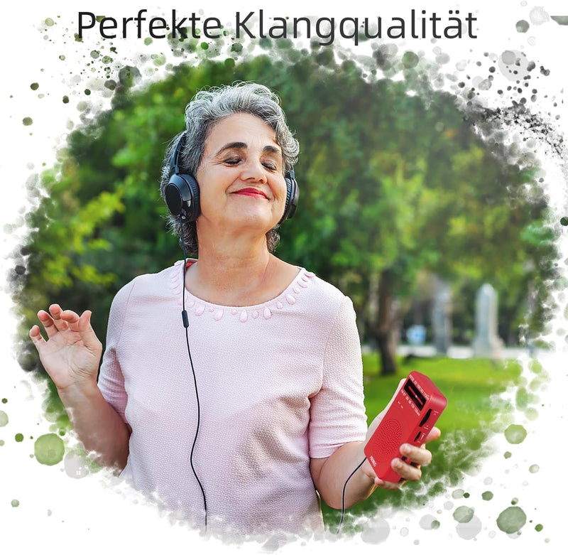 PRUNUS J-166 AM FM UKW Radio Batteriebetrieben, Transistorradio Weltempfänger Radio mit grossartiger