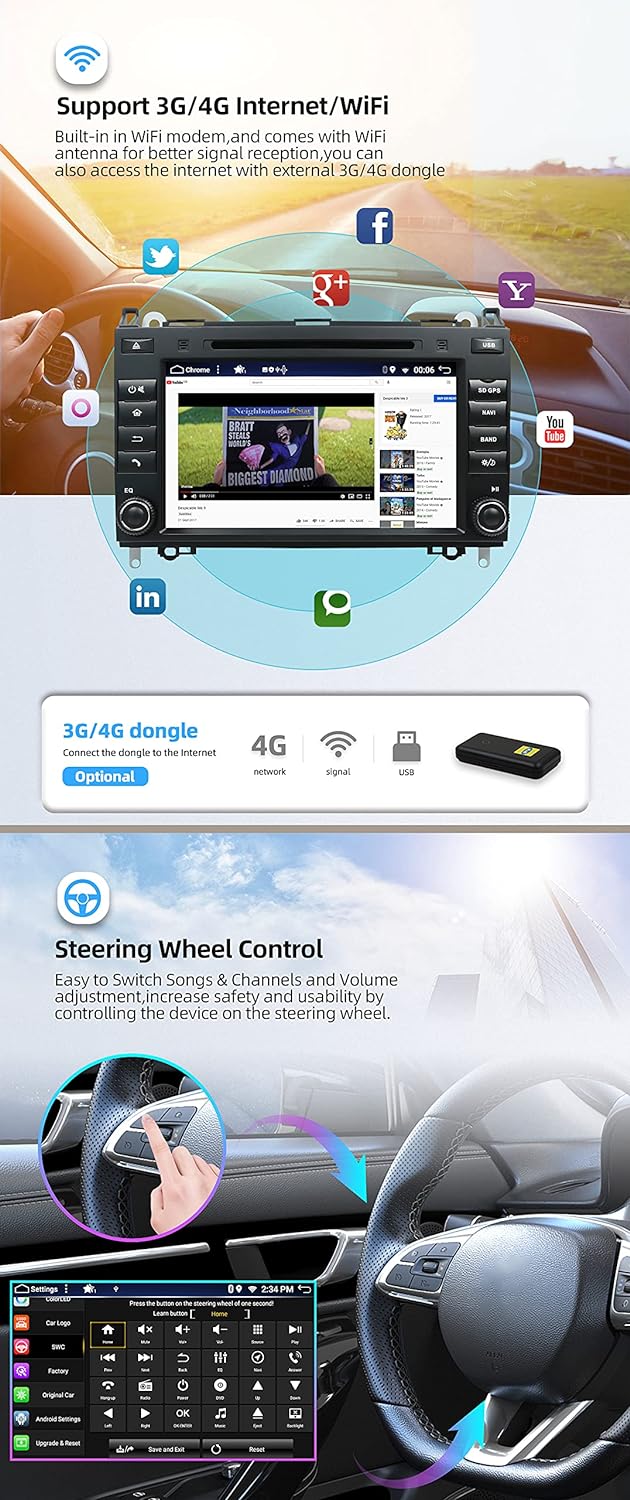 JOYX Android 10 Autoradio Passt für Benz Viano/Sprinter/Freightliner/W906 - [4G+64G] - [Eingebaut DS