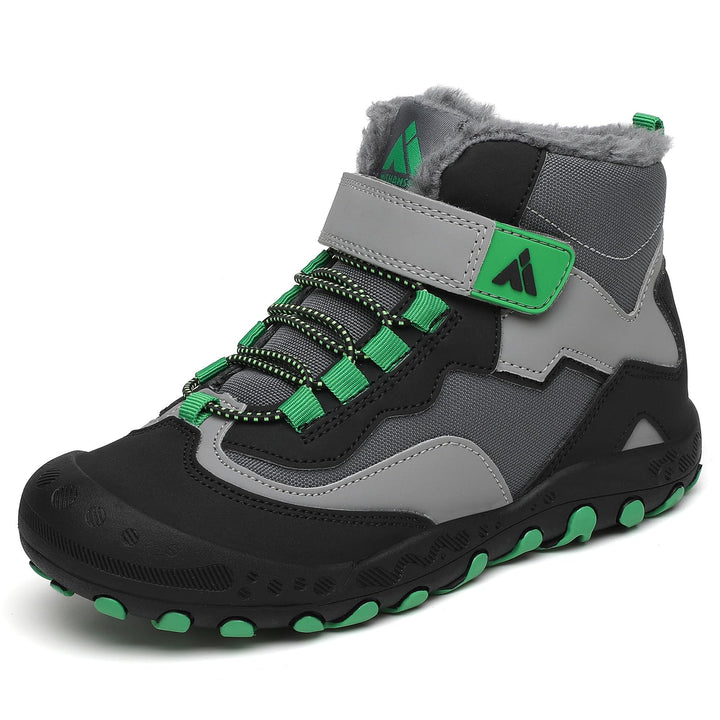 Mishansha Kinder Winterschuhe Gefüttert Winterstiefel für Jungen Mädchen Gr.24-38 33 EU Schwarz Grau