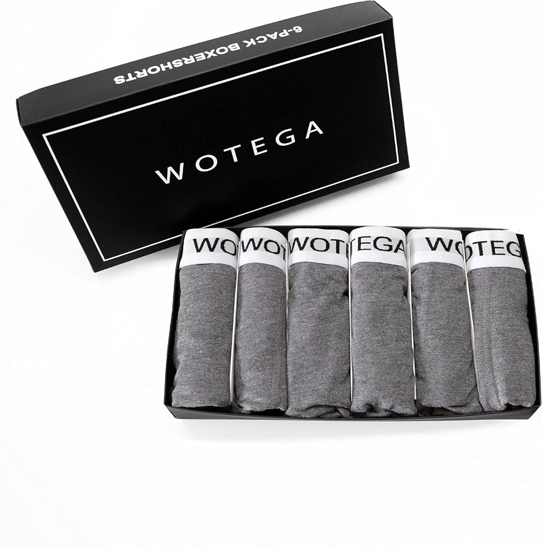 WOTEGA Joe - Boxershorts Herren 6er Pack - Baumwoll Unterwäsche XS Grau (Phantom 194205), XS Grau (P