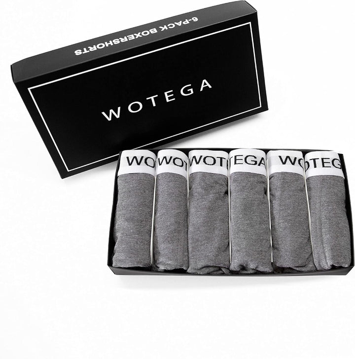 WOTEGA Joe - Boxershorts Herren 6er Pack - Baumwoll Unterwäsche XS Grau (Phantom 194205), XS Grau (P
