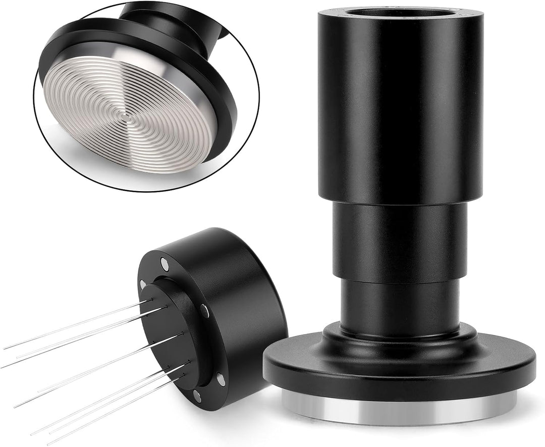 2-in-1 Espresso Tamper 51mm Kaffeeverteiler mit WDT Werkzeug, Einstellbares Espresso Tamper & 8-Nade