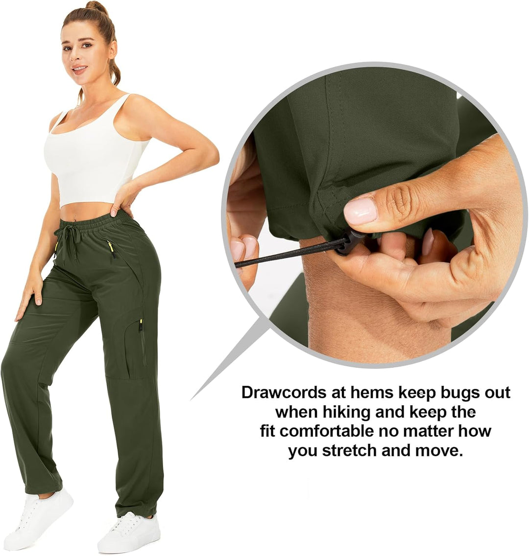 yeyity Wanderhose Damen Leichter Quick Dry Outdoorhose Atmungsaktiv Cargohose UV-Schutz Trekkinghose