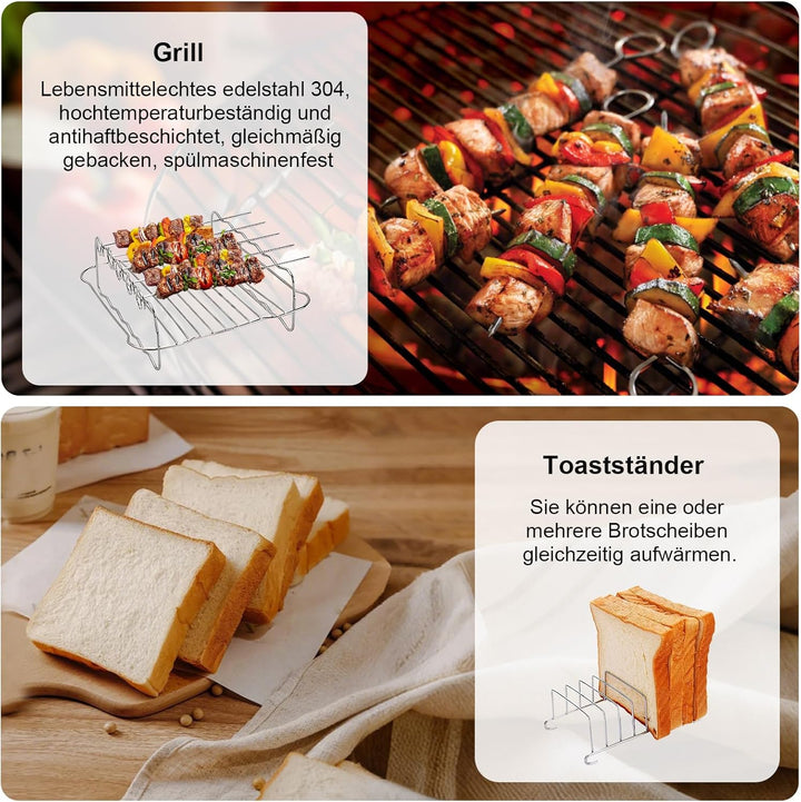 Silikonform Heissluftfritteuse für Philips HD9270/90, 19 Stück Airfryer Silikonform Set für Philips