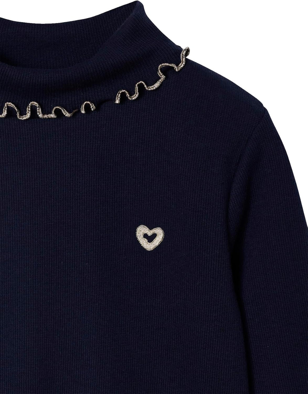 VERTBAUDET2er-Pack gerippte Mädchen Langarmshirts mit Stehkragen Basic Blanc 146-152, Blanc 146-152