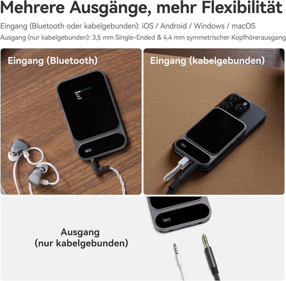 Khadas Tea Pro DAC Kopfhörerverstärker – Tragbarer Bluetooth Kopfhöreramp, Hi-Res Verstärker MagSafe