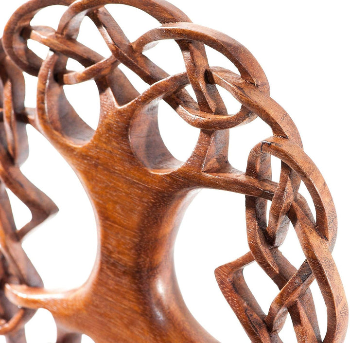 Windalf Zartes Celtic Holz Wanddeko WINWOOD Ø 22 cm Keltischer Lebensbaum mit keltischen Knoten Baum