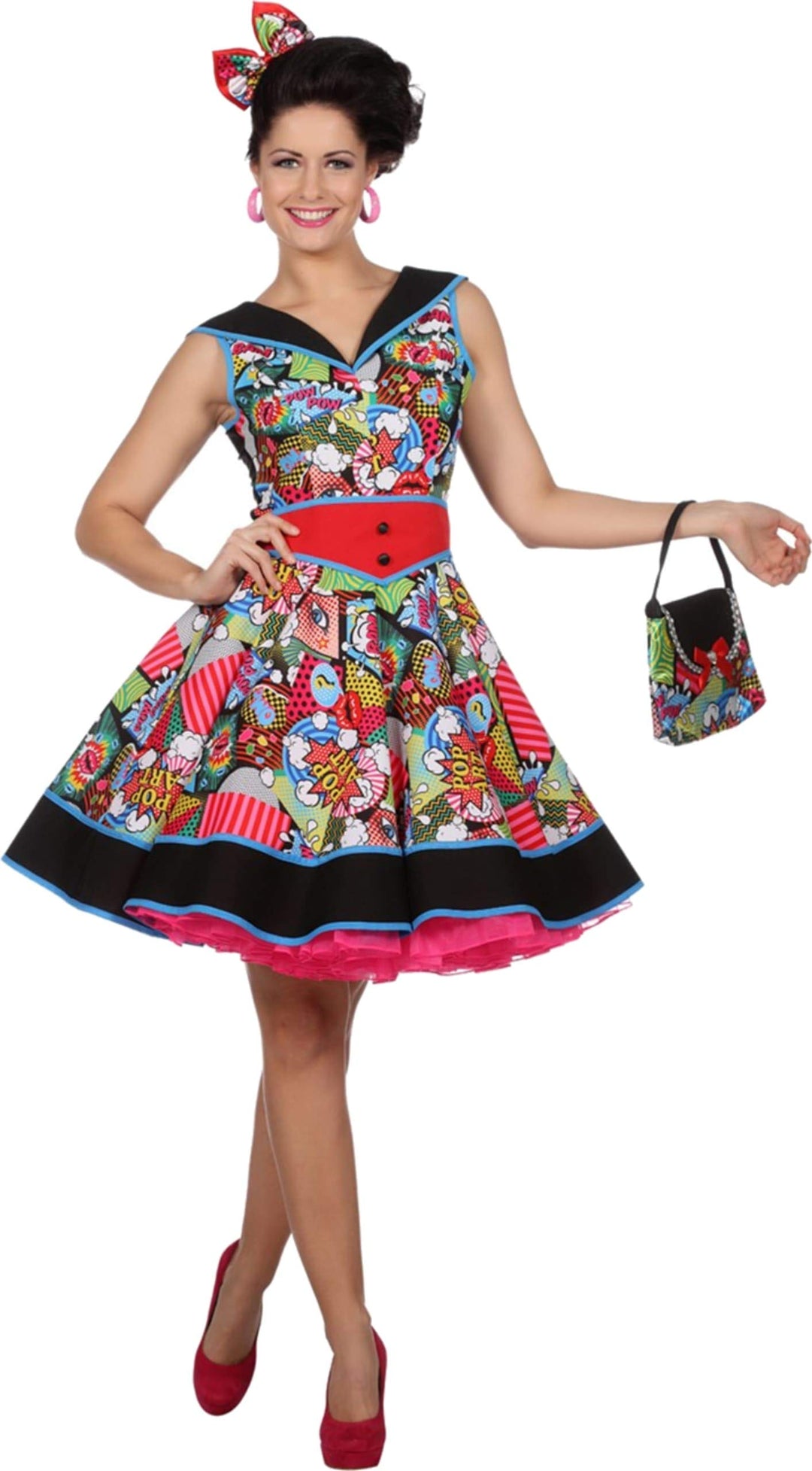 Wilbers Damen Kostüm Pop Art 50er Jahre Kleid Karneval Fasching Gr.36