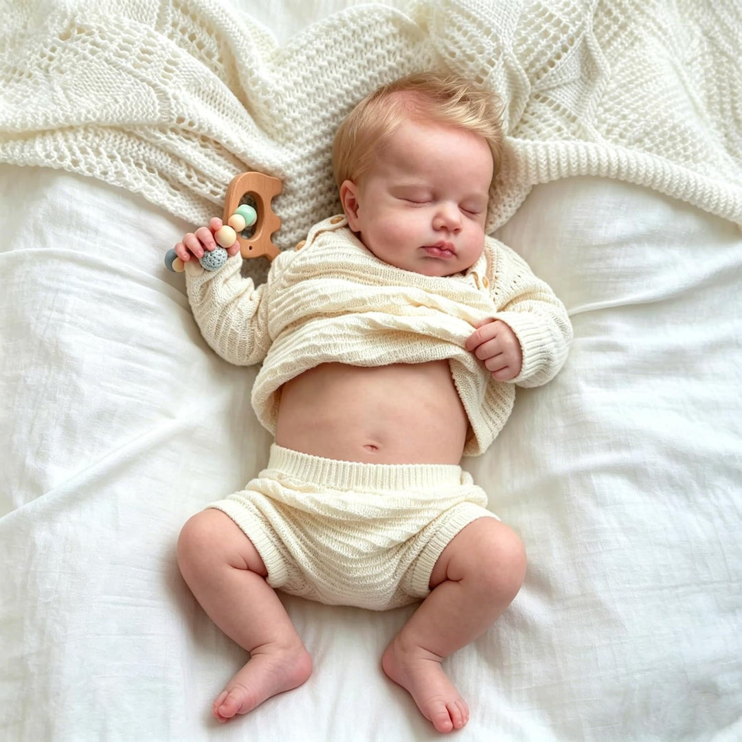 Zero Pam Baby Reborn Vinyl-Körper mit geschlossenen Augen, 50 cm, realistische Babypuppen, aus Vinyl