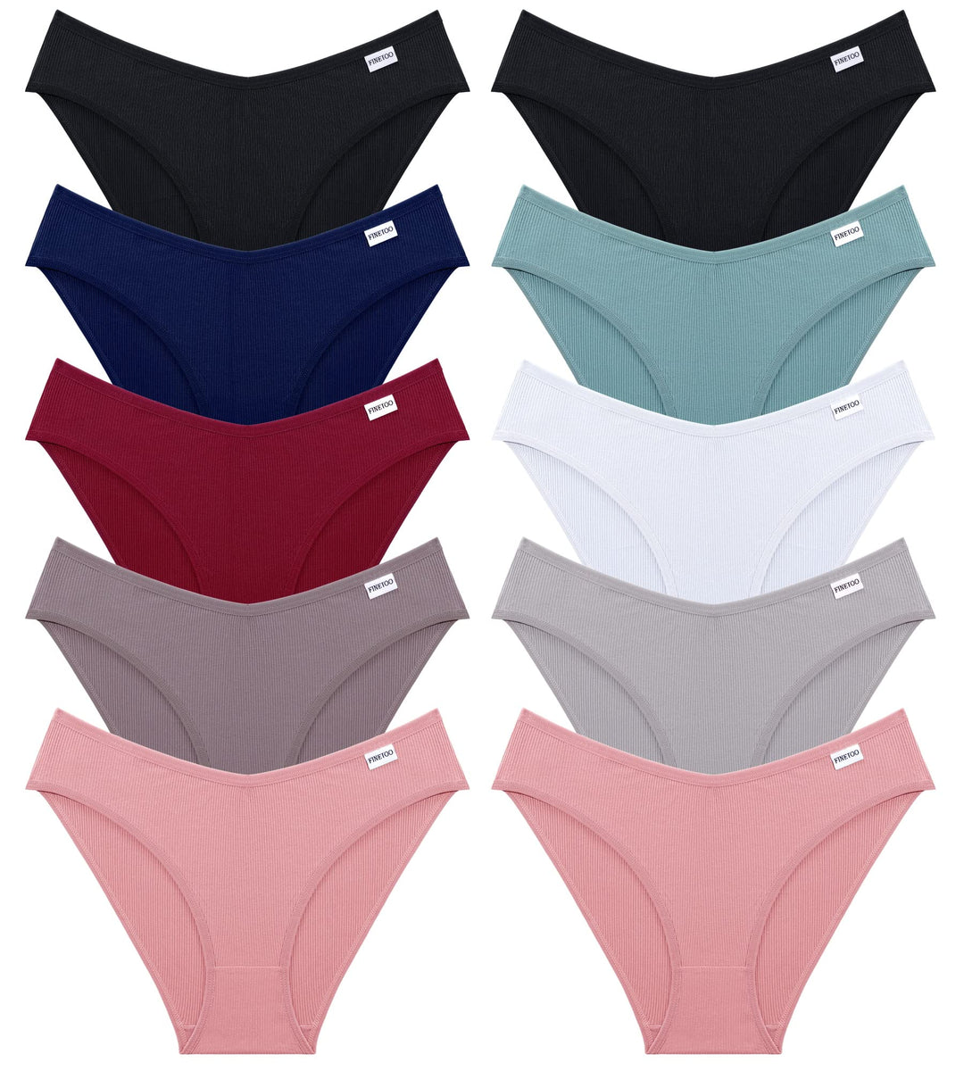 FINETOO 5er Pack Slip Damen Baumwoll Unterwäsche Frauen Set Brasilien Slips Sport Hipster Brazilian