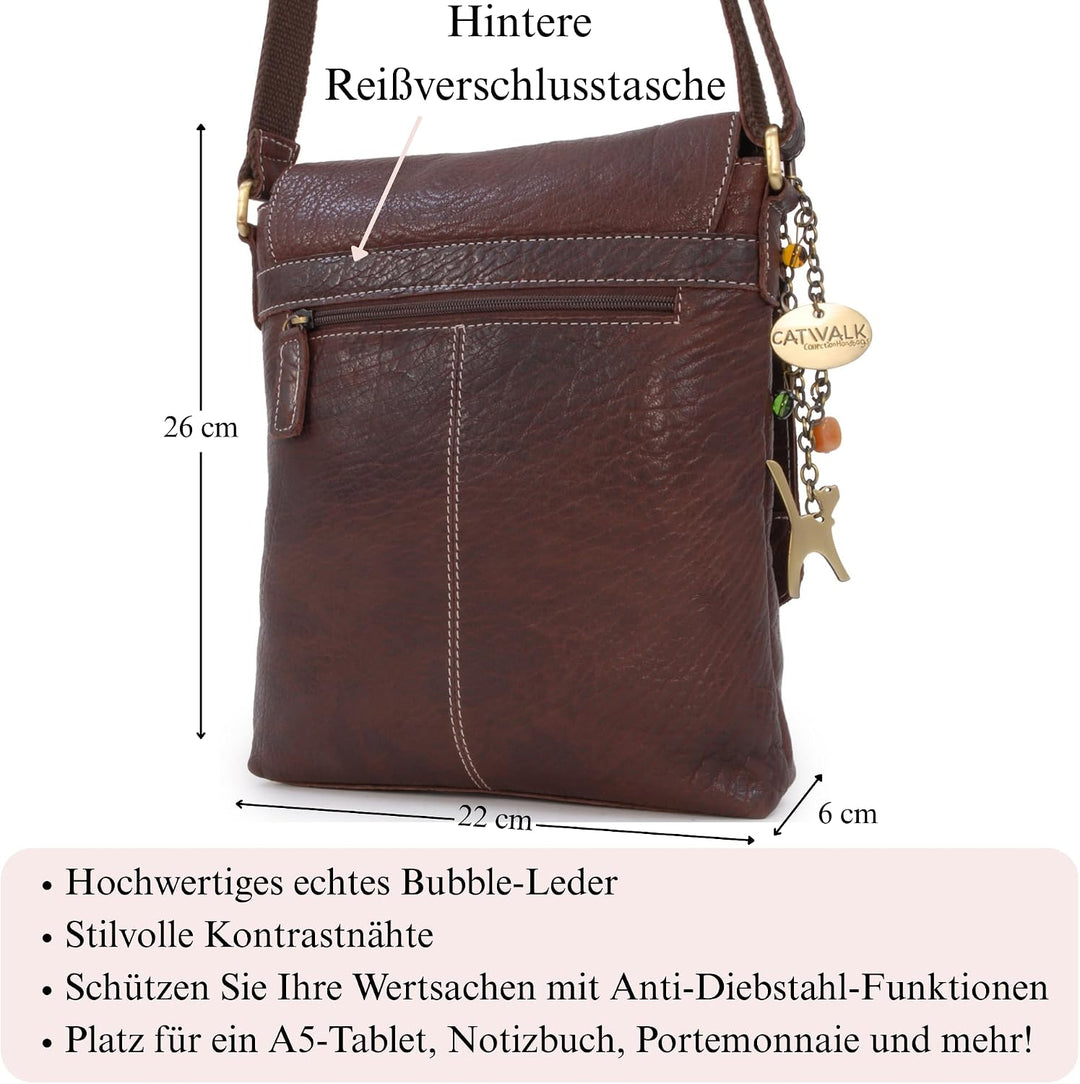 Catwalk Collection Handbags - Leder - Damen Leder Umhängetasche/Handtasche/Messenger/Schultertasche