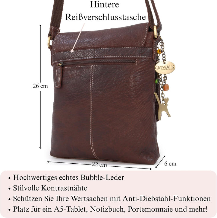 Catwalk Collection Handbags - Leder - Damen Leder Umhängetasche/Handtasche/Messenger/Schultertasche