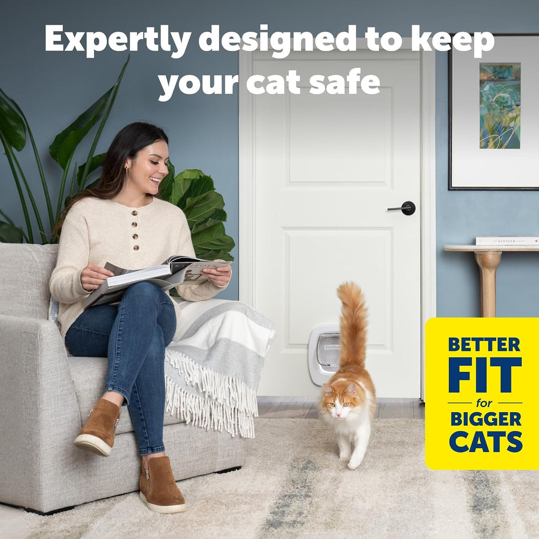 PetSafe - Grosse Katzenklappe - Für Türen im Innen- &amp; Aussenbereich - 4 Verschlussoptionen &amp; Sanft S