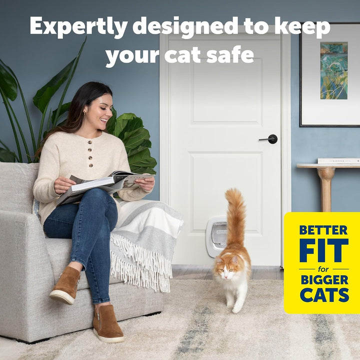 PetSafe - Grosse Katzenklappe - Für Türen im Innen- &amp; Aussenbereich - 4 Verschlussoptionen &amp; Sanft S