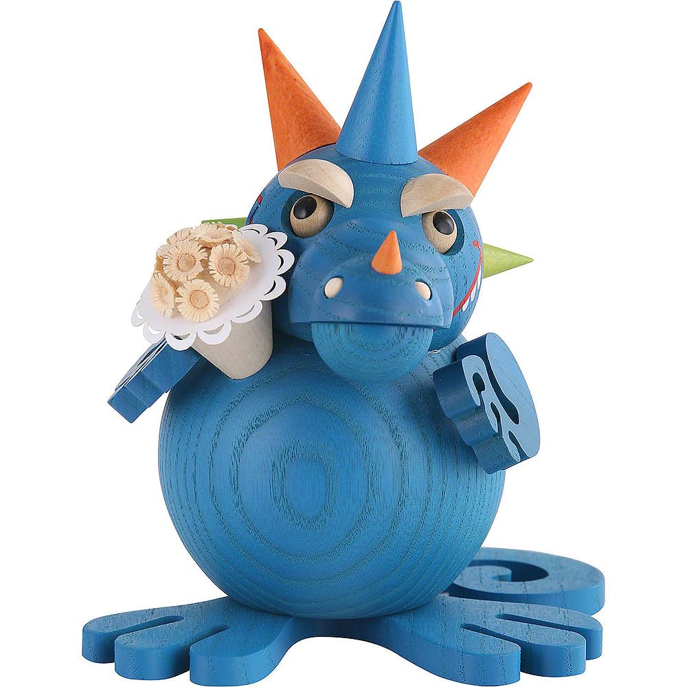 Seiffener Volkskunst | Kugelräucherfigur 12 cm | Räucherdrache | Räuchermännchen | Original Erzgebir