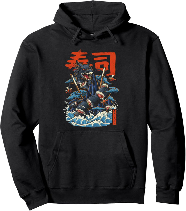 Sushi Drache Japanisch Maki Sushi Rollen Anime Foodie Pullover Hoodie