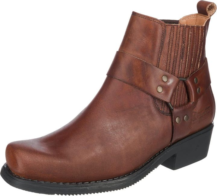 City Biker Westernstiefel Kurzstiefel Motorrad Stiefel Biker Braun 44