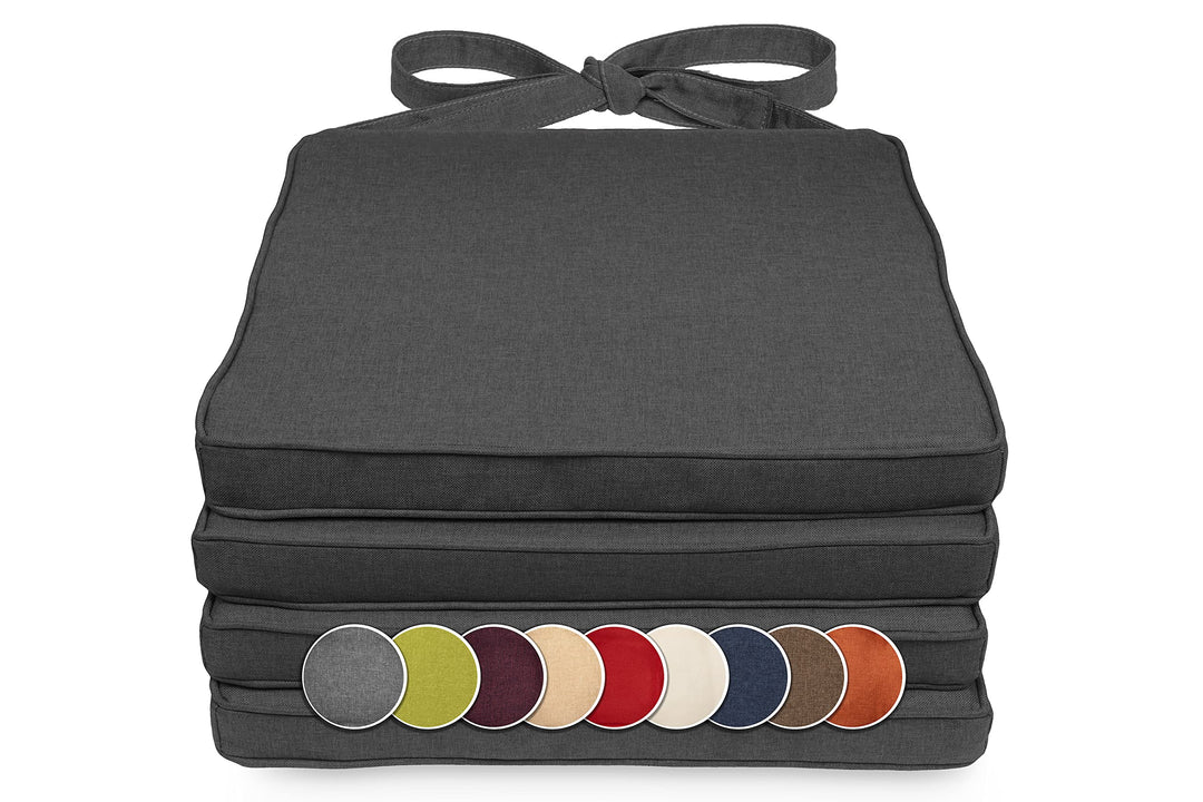sunnypillow 4er Set Stuhlkissen 40 x 45 x 5cm | Polsterauflage Auflage für Stühle/Rattanstühle | Stu