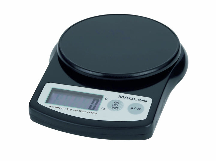 Maul 1640590 Präzisionswaage MAULalpha mit Batterie, 500 g, schwarz