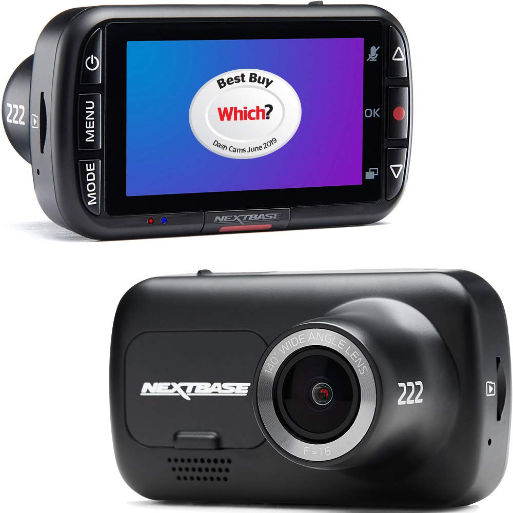 Nextbase 222 – Autokamera Dashcam Auto – Full 1080p/30fps HD Aufzeichnung - 140° Weitwinkel GSensor