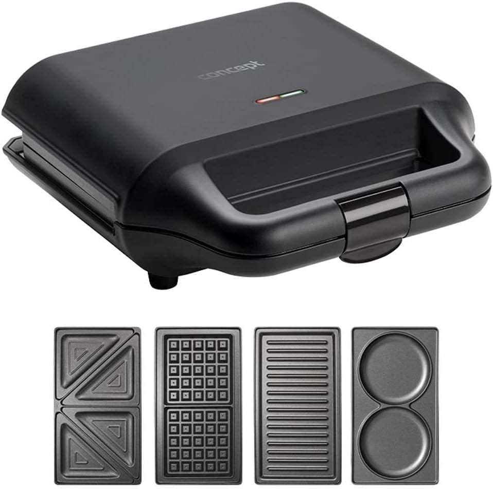 SV3055 Sandwich maker with exchange plates 4in1 700 W, Schwarz