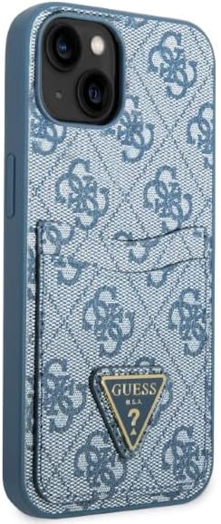 Guess GUHCP13SP4TPB Hülle für iPhone 13 Mini 5,4" blau/Blue hardcase 4G Triangle Logo Cardslot