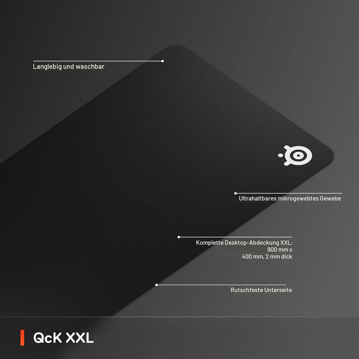SteelSeries QcK Gaming-Mauspad, XXL-Stoff, Peak-Tracking und Stabilität, Esport-Mauspad, rutschfest,
