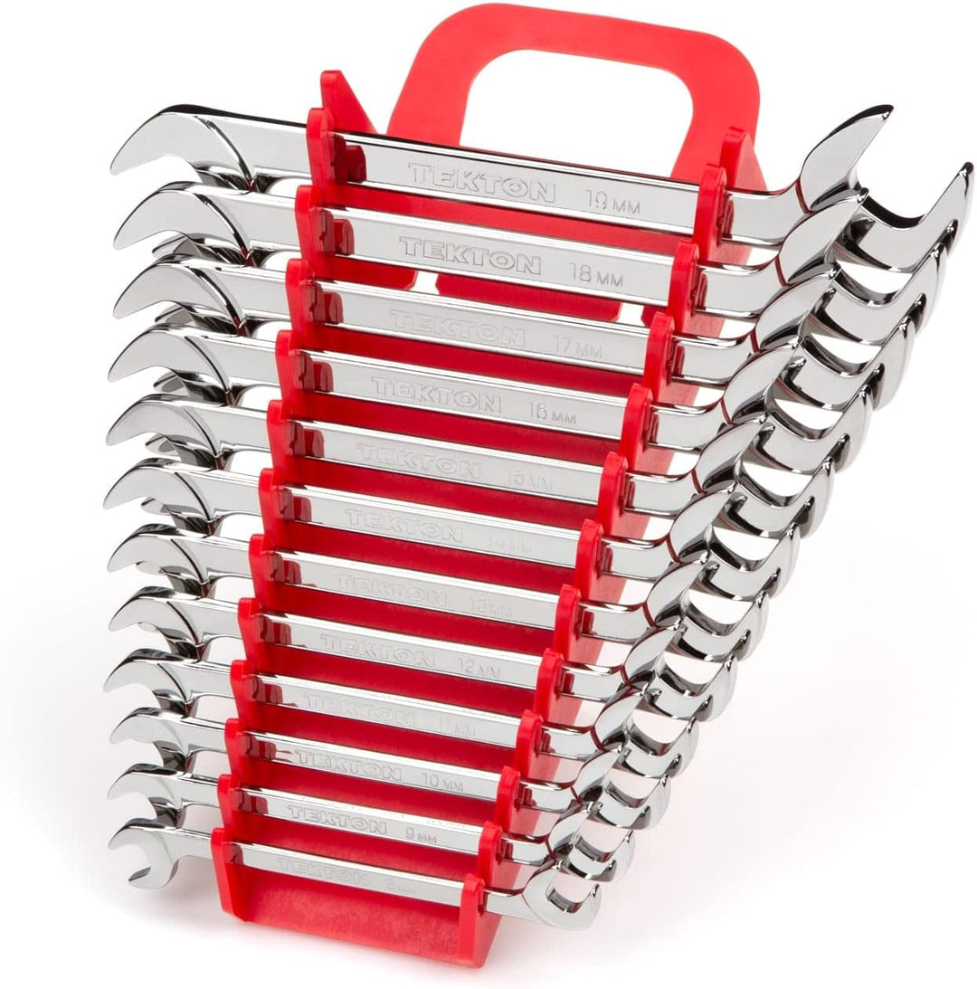 TEKTON Winkelkopf-Maulschlüssel-Satz, 12-teilig (8-19 mm) - Halter | WA91201 12-Piece (8-19 mm) Metr