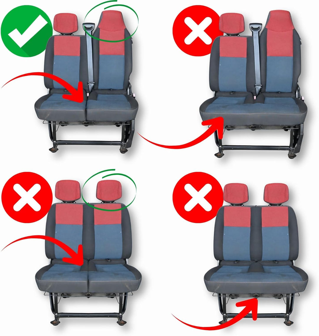 LUCARO Sitzbezüge Auto Renault Master 3, Opel Movano B, Nissan NV400 - Geteilte Rückenlehne und Sitz