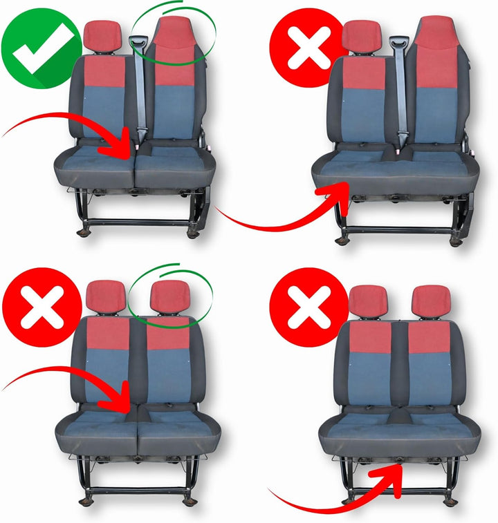 LUCARO Sitzbezüge Auto Renault Master 3, Opel Movano B, Nissan NV400 - Geteilte Rückenlehne und Sitz